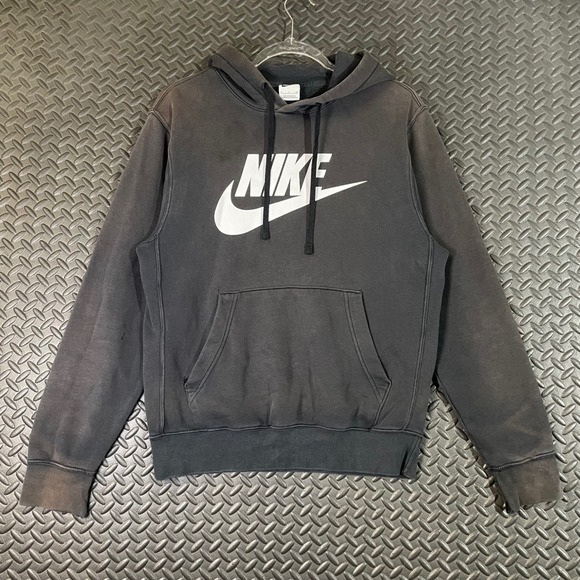Nike Black Faded White Graphic Athletic Pullover Hoodie Sweater Men's Size Small - Picture 1 of 7